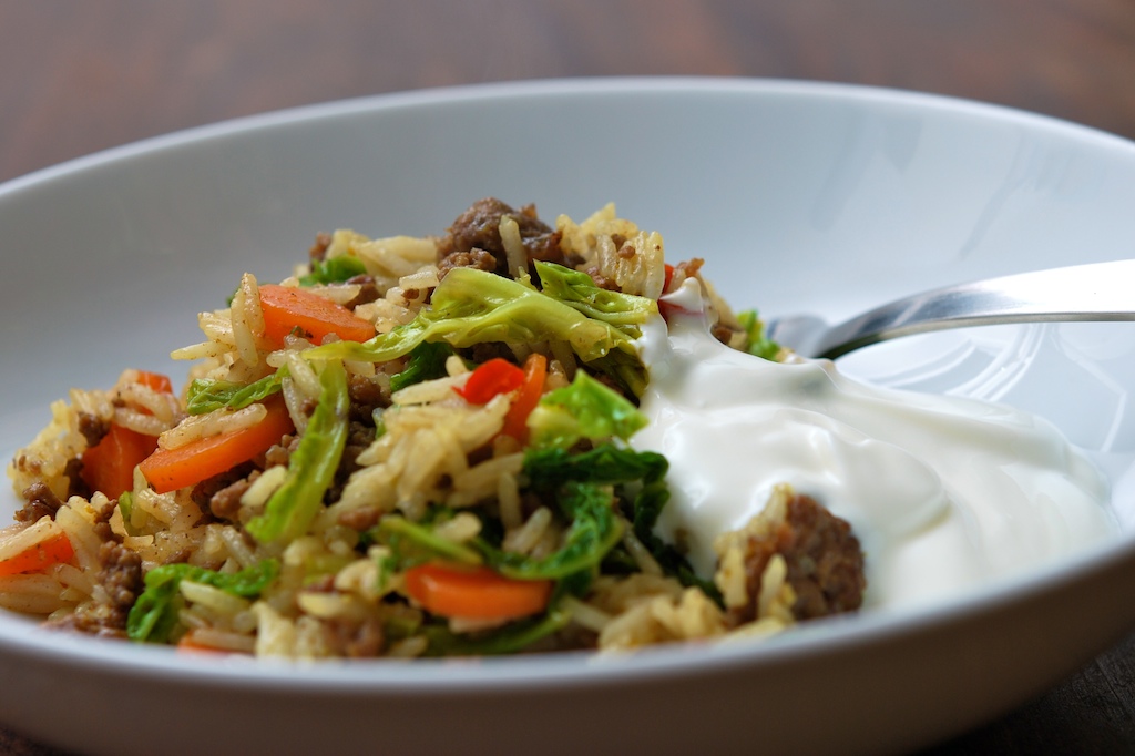 Currybratreis mit Hack